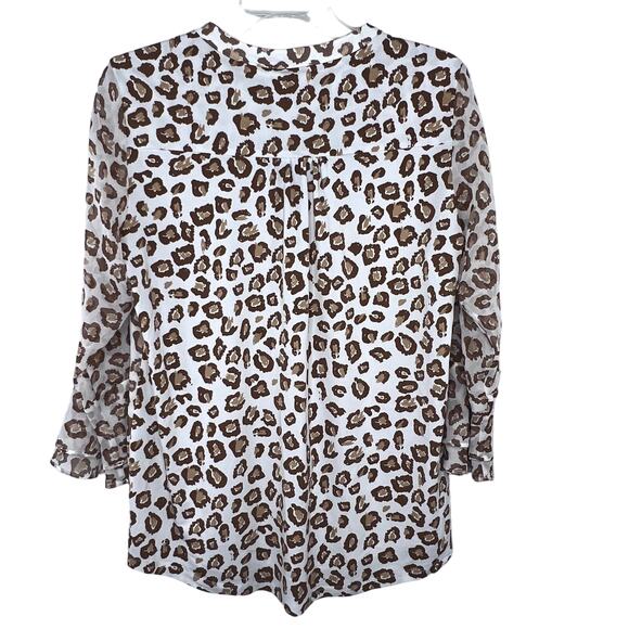 New Charter Club Size Small Cheetah Print V-Neck Blouse - Picture 6 of 6